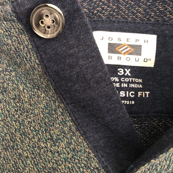 Joseph Abboud Men’s 1/4 Button Pullover Hoodie Gray Sweater 100% Cotton 3XL - Picture 2 of 10